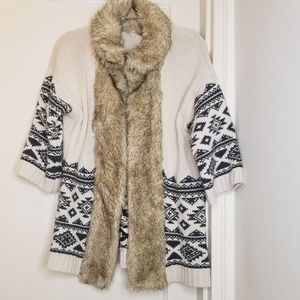 Fur Lined Knit Sweater/Cardigan